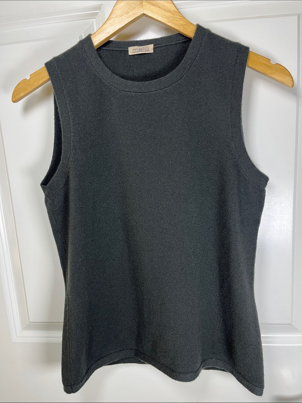 Malo Charcoal Gray Sleeveless Cowl-Neck Sweater